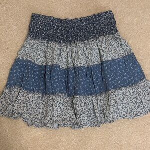 American Eagle Blue Floral Skirt